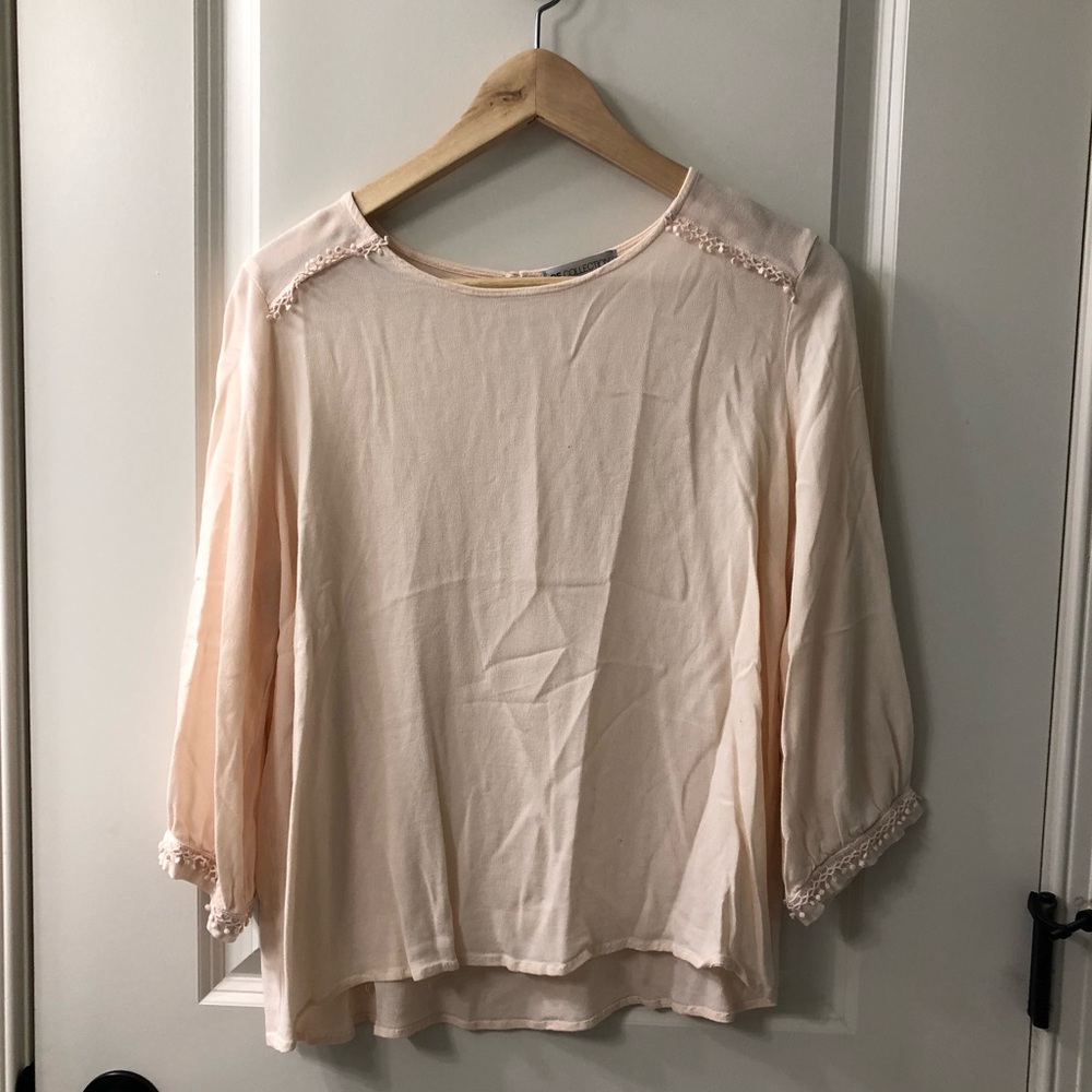 Pale pink blouse - lace detail